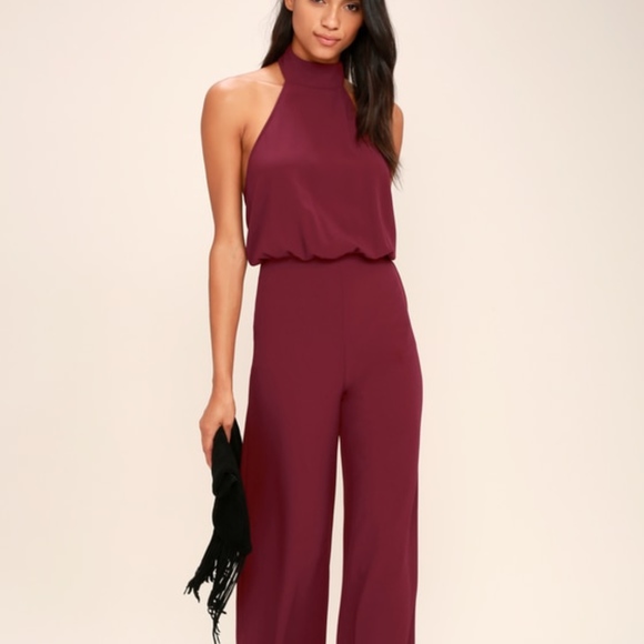 Lulus Moment For Life NWT Red Halter Jumpsuit - Picture 1 of 8